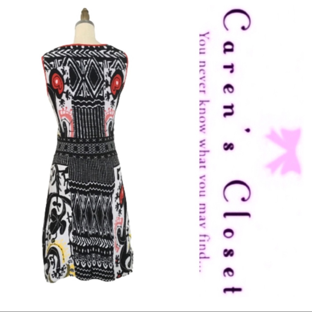 Disigual By C Lacroix Stretch Knit Graphic Dress - Picture 5 of 8